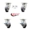 Service Caster 5 Inch Kingpinless Thermoplastic Rubber Wheel Caster Swivel Locks 2 Brakes, 2PK SCC-KP30S520-TPRRD-BSL-2-SLB-2 - alternate 7